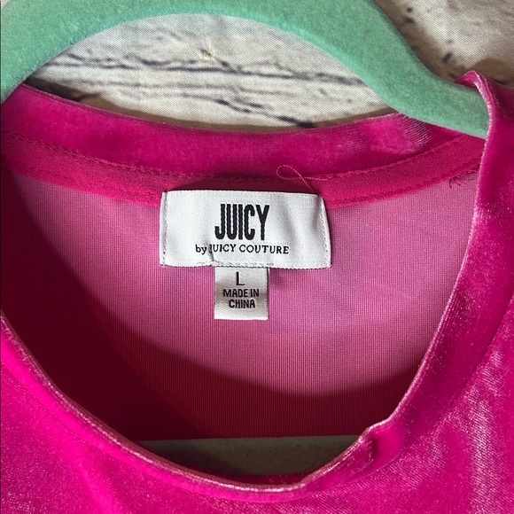 Juicy by Juicy Couture long sleeve velour preppy pinky bodycon dress size large - Picture 2 of 7